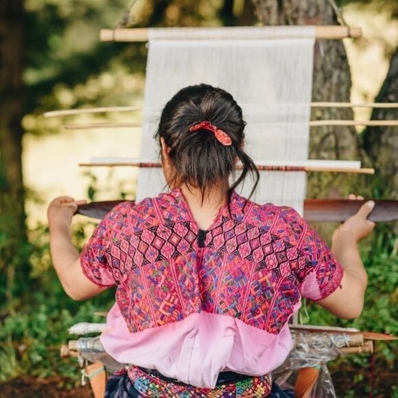 Pixan Light Blue Guatemalan Hand Woven Infinity Scarf - Picture 12 of 16